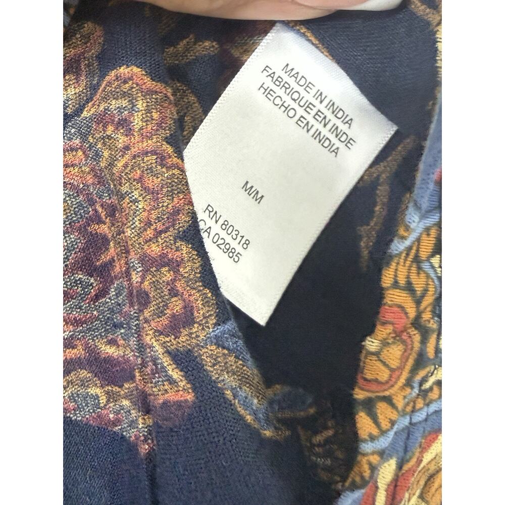 Lucky Brand Women Floral Boho Tunic Top Long Sleeve V-Neck Viscose Blouse M NWT - Picture 8 of 12